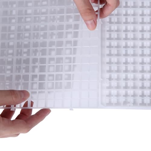 ALEGI Aquarium Plastic Grid Divider Tray Egg Crate,Grid Isolate Board Divider Fish Tank Bottom Black Filter Tray (2 Pcs S) - size: 2 Pcs S