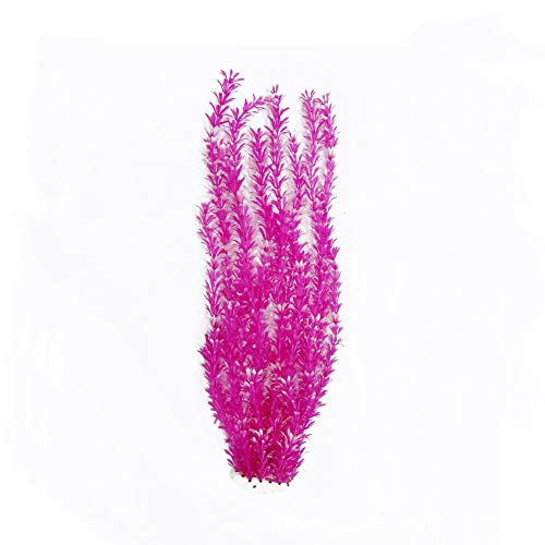 Norgail Large Freshwater Aquarium Plastic Plant Artificial Fish Tank Plants Decoration Ornaments Safe for All Fish 25.5 Inches Tall Purple 1Pcs - color: Purple