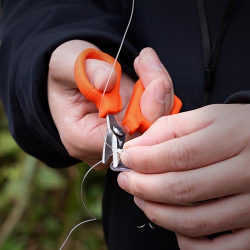 KastKing Paradox 4.5-Inch Fishing Scissors, Stainless Steel Precision Fishing Line Cutters With Non-Slip Grip, Protective Sheath, and Neck Lanyard, Small Scissors for Braided Fishing Line - style: A: 4.5" Braid Scissors