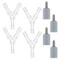 Aquarium Air Valve and Air Stones, Aquarium Airs Pump Connectors, 8 PCS Y-Shaped Plastic Tee Hose Pipe Splitters with Bubble Diffusers for Fish Tank Oxygenation