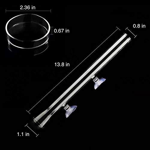 Shrimp Feeding Tube and Dish,Clear Crystal Glass Shrimp Feeder Tube Tray for Fish Tank Aquarium Shrimp - size: 13.7" + 1 Tray