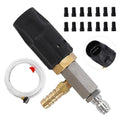 JOEJET Downstream Injector for Pressure Washer, Adjustable Chemical Injector Kit, Variable Power Washer Long Range Nozzle External Injection, 1/4 Inch Quick Connect - size: 15 FT, style: 4-4.5 Gallons