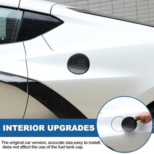 Fuel Tank Cap Trim Cover Compatible with Chevrolet Corvette C8 Stingray 2020-2024 ABS 1PCS,Gas Fuel Door Cover Trim Cap,Exterior Fuel Tank Cap Protection Trim Accessories (Matte Black) - color: Matte Black