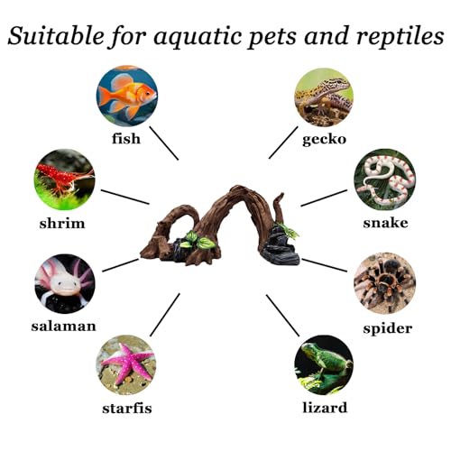 Large Fish Tank, Sunken Wood Decoration, Aquarium Accessories, Artificial Driftwood Landscape Center Ornaments, Suitable for Decorating Fighting Fish, Shrimp, Goldfish, and Reptiles