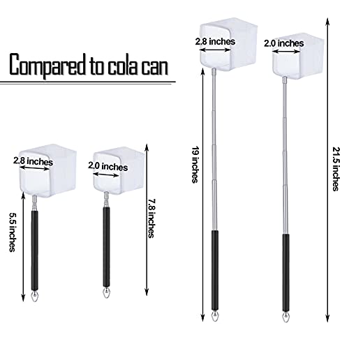 4 Pieces Fish Tank Shrimp Net Extendable Handle Shrimp Net Stainless Steel Small Aquarium Catch Mesh with Adjustable Handle for Aquarium Fish Tank Pond - color: Black