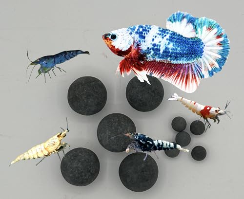 Awesome Industries Betta & Shrimp Tourmaline Mineral Balls Aquarium Water Conditioner Over 30 Elements Improves Water Quality, pH Balance, Health, Color & Breeding (10 Pack Combo) - size: 10 Pack Combo