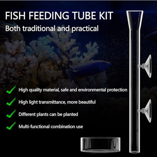 8 Pcs Shrimp Feeding Tube and Dish Fish Feeder Tube Tray for Plant Holder for Aquarium Fiberglass Fish Tank Feeding Tray (8inch)