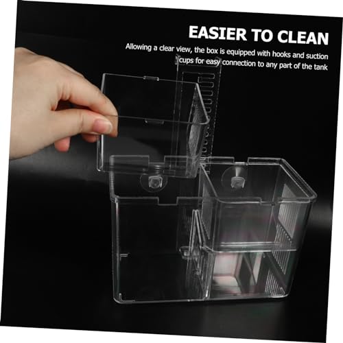 Levemolo Hanging Fish Breeding Box Isolation for Aquariums Suction Cup Design for Easy Installation Nursery for Fry Fish Wear Resistant