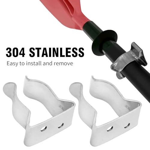 Saihisday Stainless Steel Boat Hook Spring Clamp Holder Spring Clip Silver Bracket Clip for for Boat Hook, Boat Pole, Gaff, Fishing Rod, Oar, Paddle, Brooms - size: Small
