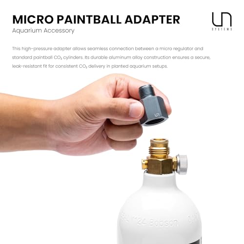 Ultum Nature Systems Micro Paintball Adapter - 5/8-18 UNF Male to G1/2-14 Female - Pair UNS Micro Regulator to 16-24oz CO2 Cylinder Pro, Aluminum Alloy High-Pressure Connector for Planted Tanks