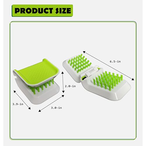 Openable BladeBrush Knife and Cutlery Cleaner Brush, Silverware Scrubber, Bristle Scrub for Kitchen Washing, Non-Slip, U-Design,Green,Retractable (KCCB-O) (1)