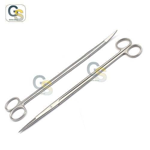 G.S Aquarium Maintenance AQUASCAPING Scissors Stainless Steel Set Straight & Curved 12" Plant Tank Tool Freshwater Saltwater Tweezers Substrate Scraper Gravel Sand Fish