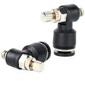 TAILONZ PNEUMATIC 3 Pack SL6-M5 Push to Connect Air Line Fitting Air Flow Control Valve 6MM od M5 Npt Elbow 90 Degree Air Speed Control Valve Fitting - size: 6mm OD M5