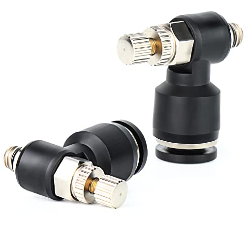 TAILONZ PNEUMATIC 3 Pack SL6-M5 Push to Connect Air Line Fitting Air Flow Control Valve 6MM od M5 Npt Elbow 90 Degree Air Speed Control Valve Fitting - size: 6mm OD M5
