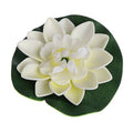 Tebatu Fake Floating Flowers Lotus Water Lily Plants Garden Tank Pond Decoration White 10cm