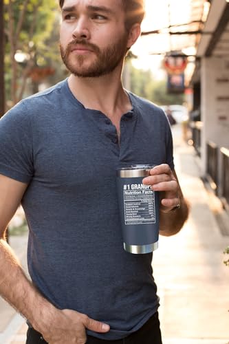 NewEleven Fathers Day Gift For Grandpa - Grandpa Birthday Gifts From Granddaughter, Grandson - Unique Birthday Present Ideas For Grandfather, Promoted To Grandfather - 20 Oz Tumbler Navy - color: Grandpa nutrition navy