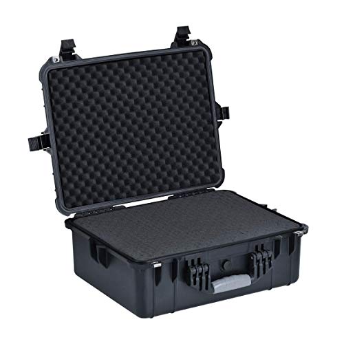 MEIJIA Portable All Weather Waterproof Protective Hard Case,Compact Camera Case with Customizable Fit Foam,Fit Use of Drones,Camera,Equipments, Elegant Black,20.62 x16.85x8.11inches - color: Elegant Black