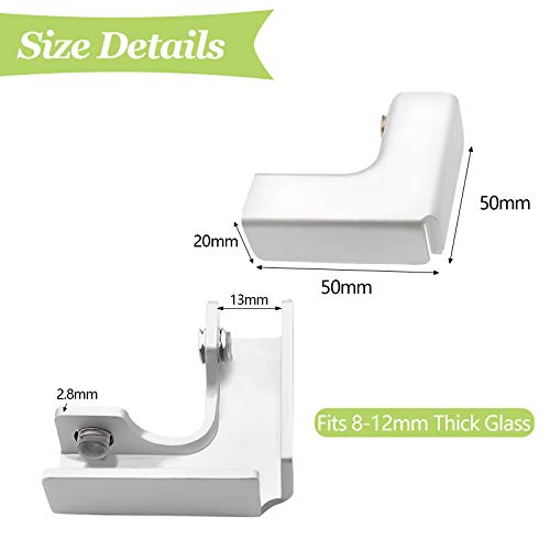 4Pcs Aluminum Alloy Glass Fixing Clip 2 Way Glass Connectors Rimless Clip Holder for Fixing or DIY Fish Tank, Wind Guard, for 8-12mm Thickness - color: Aluminum Alloy,for 8-12mm, size: 4 Pieces