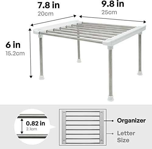 carrotez Cabinet Organizer Shelf, Set of 2 Stackable Kitchen Counter Shelves, Kitchen Cabinet Organizers and Storage, Pantry Storage Shelf Organizer, 9.8 x 7.8 x 6.1 - White - color: White, size: Small(9.8 x 7.8 x 6.1")