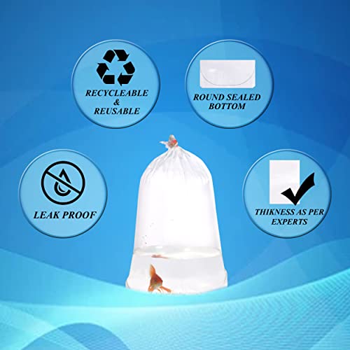 Fishery Bags 12 Inches Leak Proof Rounded Bottom Corners Clear Plastic Fish Bags for Marine and Tropical Fish Transport. (12" x 15" / 100 Pack / 2.25 Mil) - size: 12" x 15" / 100 Pack / 2.25 Mil