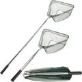 Yeahmart Fishing Landing Net with Telescopic Aluminum Handle Pole, Collapsible Nylon Mesh Minnow Fish Net for Saltwater & Freshwater, Portable Fishing Gear for Kids, Men, Women, Extends 21-75 Inches - style: 61.4" Full Length (4 Sectional Handle-triangle)