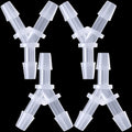 PAGOW 4 Pcs Plastic Hose Splitter, Y Shaped 3 Way Plastic Tubing Joint Splicer for Oxygen Tubing Pipe Household Fuel Gas Liquid Air (1/8") - size: 1/8" (4 Pcs)