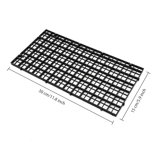 ALEGI 24 Pcs Aquarium Fish Tank Divider Plastic Egg Crate Aquarium Filter Bottom Tray Grid Isolation Board Partition Net Pane Separator (S 24pcs Black) - size: S 24pcs Black