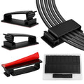 Self Adhesive Cable Management Clips, Line Clips, Cable Organizers, TV PC Line Clips, Ethernet Cable Clips Under Desks - Durable PA66 Material, Easy to Install (Black 20Pcs )