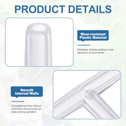 Aquarium Air Valve Connector, Aquarium Air Pump Accessories T Connector Plastic Inline Tubing, (12 Pcs), Intended for Fish Tank Oxygenation System - style: T Connector