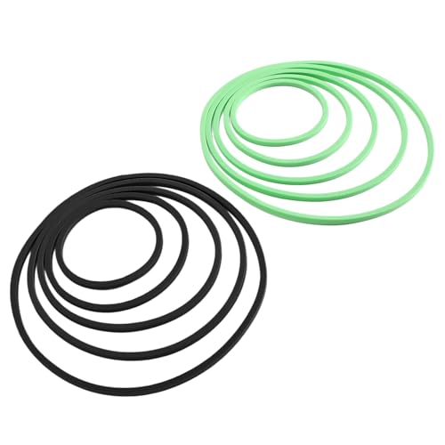 Gavigain Aquarium Feeding Ring Set, 5 Sizes, EVA Foam, Prevents Food, Promotes Water Circulation, Ideal for Fish, Turtles, Plants (5pcs Green+5pcs Black) - color: 5pcs Green+5pcs Black