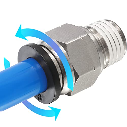 1/4 Air hose fittings, Push to Connect Air fittings Male Straight 1/4 Inch Tube OD x 1/4 NPT Thread Fitting (Pack of 10) - size: OD 1/4 - NPT 1/4, style: Male thread