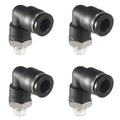 1/2 Air hose fittings, Air fittings Male Elbow 1/2 Inch Tube OD x 1/4 NPT Thread Push to Connect Fitting, PL-1/2-N2 (Pack of 4) (1/2-1/4) - size: OD 1/2 - NPT 1/4