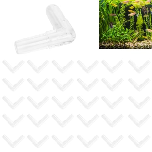 30Pcs 4mm Transparent PVC Air Tubing Splitter Kit - L Shape 3 Way 4 Way Connector for Aquarium Air Pump Accessories(L Shape Adapter) - style: L Shape Adapter