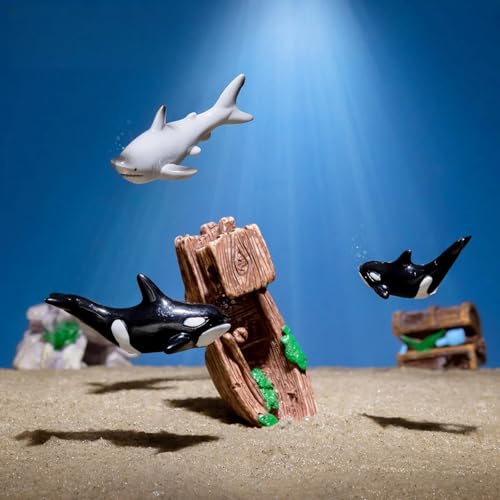 Fish Decorations For Tank,9 Pcs Small Fish Tank Decorations, Micro-Landscape Creative Simulation Whale Turtle Aquarium Fish Tank Underwater Landscaping Diy Decoration Accessories Mini Small Ornaments