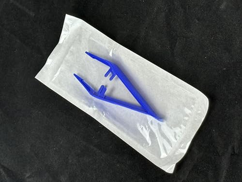 Disposable Sterile Forceps Tweezers 5inch 125mm length Individually Wrapped Solid Blue Pack of 100 - style: Solid Blue (Pack of 100)
