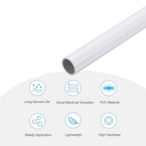 MECCANIXITY 2Pcs 0.47 Inch PVC Rigid Tube Round Pipe 10mm ID 12mm OD 12" High Impact for Water Pipe, Aquarium, Fish Tank, Greenhouse Garden, White - color: White, size: 10mm x 12mm