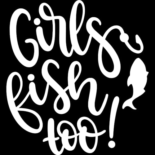 Decal Stickers of Girls Fish Too (White) (Set of 2) Luxury Weatherproof Vinyl Decal Stickers for Laptop Desktop Smartphone Car Dirt Bike Wall Room Mason Jar Bathtub Door - BICVER1c33531WHW19Y24 - color: White, size: 3.8'' x 4.1''