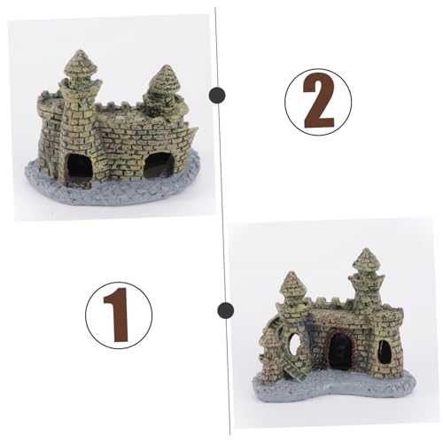 LIOOBO Antique Mini Castle Aquarium Ornament Aquatic Decoration for Freshwater Saltwater Fish Tanks Provides Hiding Spot Visual Appeal Design
