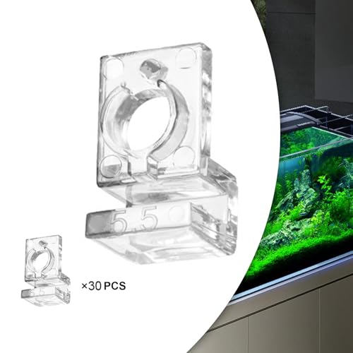 30x Fish Tank Lid Clamps Stand Clamps Clear Fish Tank Filter Hose Tube Holder Aquarium Lid Support Brackets Hose Fixing Clips, for 5.5mm - size: for 5.5mm