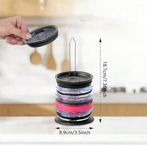 Vertical Lid Storage Rack No Drill Cup Cover Organizer - 7.7" L x 3.5" W
