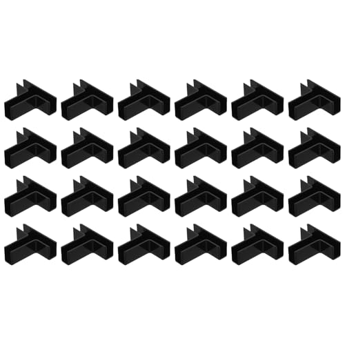 uxcell 24Pcs Plastic Glass Connector, Suitable for 8mm Thick t Shaped Glass to Glass Clamp, Fixing Bracket Rimless Clip Holder for Aquarium Fish Tank Display Shelves, Black - color: Black, size: 8mm