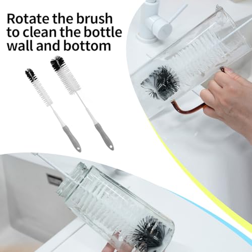 Bottle Cleaner Brush Set - Long Handle Bottle Brushes for Cleaning Narrow Neck Bottles, Beer, Wine, Baby Bottle, Pipes, Tubes, and Small Bottle