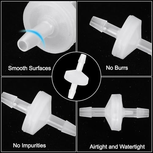 PATIKIL 5/32" Barb Hose One Way Inline Check Valve, 8 Pcs Plastic Non Return Water Stops Ozone Resistance Valve for Aquarium Garden Fuel Oil Air Gas, Translucent