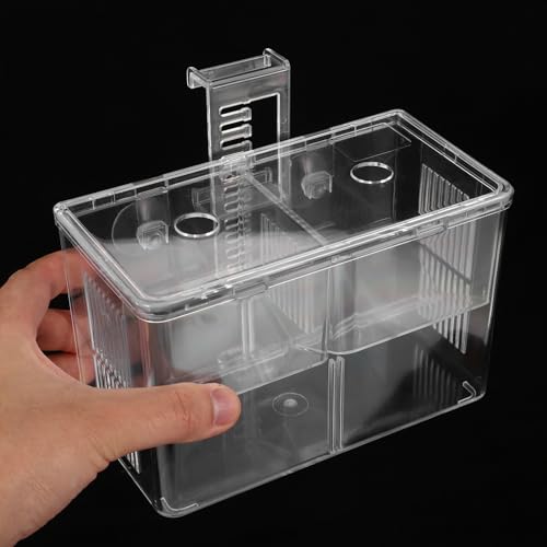 Milisten Fish Breeding Box Aquarium Incubator Divider for Shrimp and Fry Transparent Hatchery Easy to Clean and Install Portable Fish Isolation Tank
