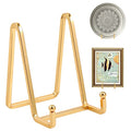 Plate Holder Easel Display Stand - 4.5 inch Metal Plate Stands for Display - Tabletop Picture Stand - Gold Iron Easels for Display Pictures | Photo Frames | Book | Decorative Plates | Plaque -4 Pack - size: 4.5 inch-4