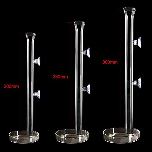 1PCS 200MM Aquarium Feeding Tube Fish Feeder Tube Clear Glass Shrimp Feeder with Glass Dish for Fish Tank Aquarium