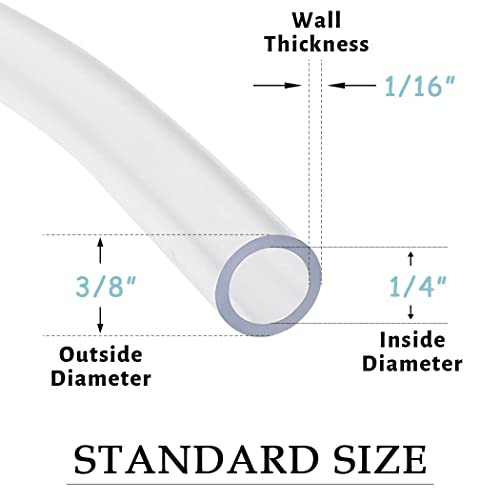 DAVCO 1/4" ID x 25ft Clear Vinyl Tubing, Low Pressure Flexible PVC Tubing, Heavy Duty UV Chemical Resistant Lightweight Plastic Vinyl Hose, BPA Free and Non Toxic - size: 1/4"ID, style: 25 Feet