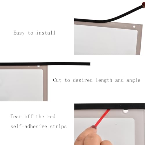 Silicone Edge Trim Self-Adhesive U Channel Silicone Edge Trim Edge Protector for Sheet Metal (Black, Fit 1/16" - L 20') - color: Black, size: Fit 1/16" - L 20'