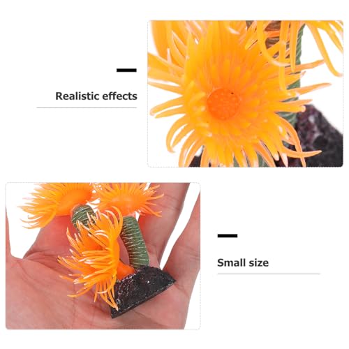 Balacoo Artificial Aquarium Coral Ornament: Resin Coral Reef Decor for Aquarium Landscape, Betta Fish Tank Plants Decor (Orange, 3.1 Inch)