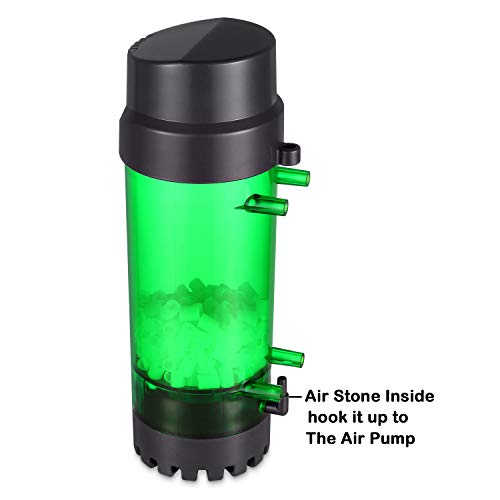 Fluidized Moving Bed Filter Bubble Bio Media Reactor for Aquarium Fish Tank with Air Stone and Sponge Filter - size: LH-600